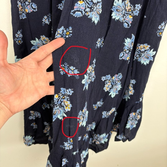 Lane Bryant Navy High-Low Floral Maxi Skirt size 16 some flaws coquette light - Picture 9 of 12